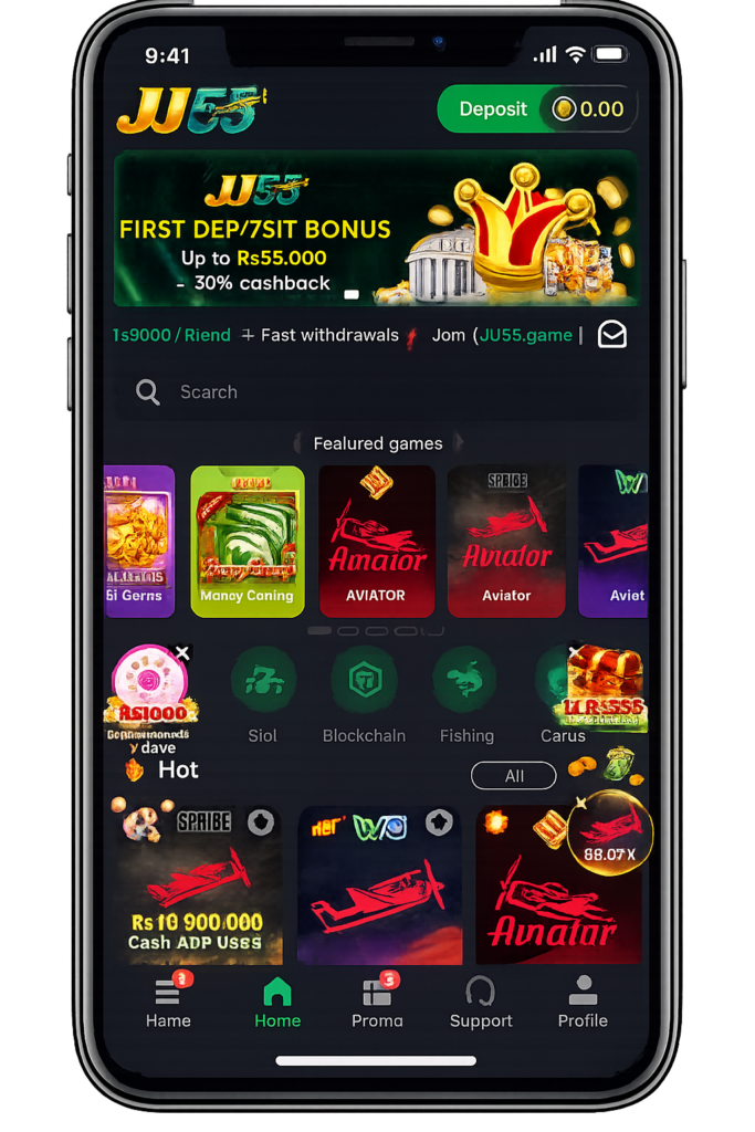 JJ55 Game Features Mobile View